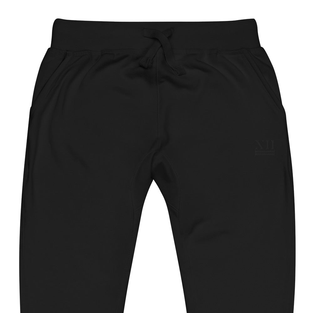 12:2 Logo Branded - Unisex Fleece Sweatpants (Black Design)