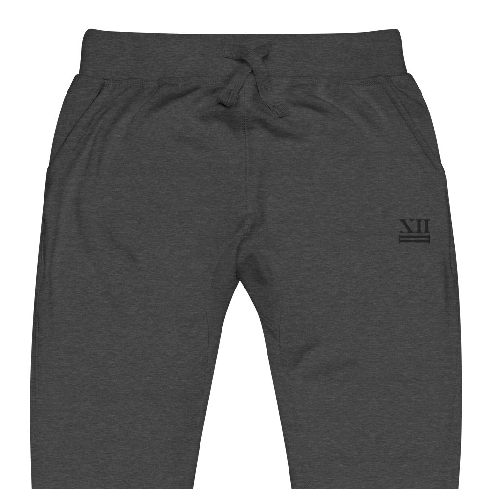 12:2 Logo Branded - Unisex Fleece Sweatpants (Black Design)